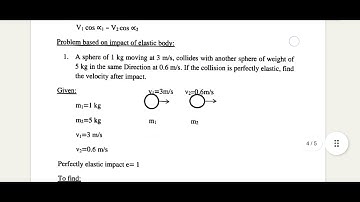 Types of impact and collision problem Unit-V Engineering mechanics