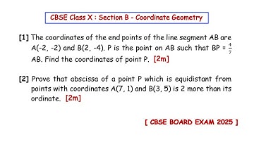 The coordinates of the end points of the line segment AB | Prove that abscissa of a point P which