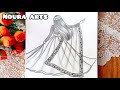 رسم سهل رسم بنات تعليم رسم بنت ترتدي فستان هندي خطوة بخطوة بقلم الرصاص رسم سهل بقلم الرصاص 
