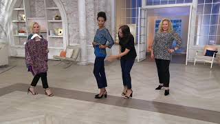 Susan Graver Printed Novelty Knit Top & Liquid Knit Tank Set on QVC