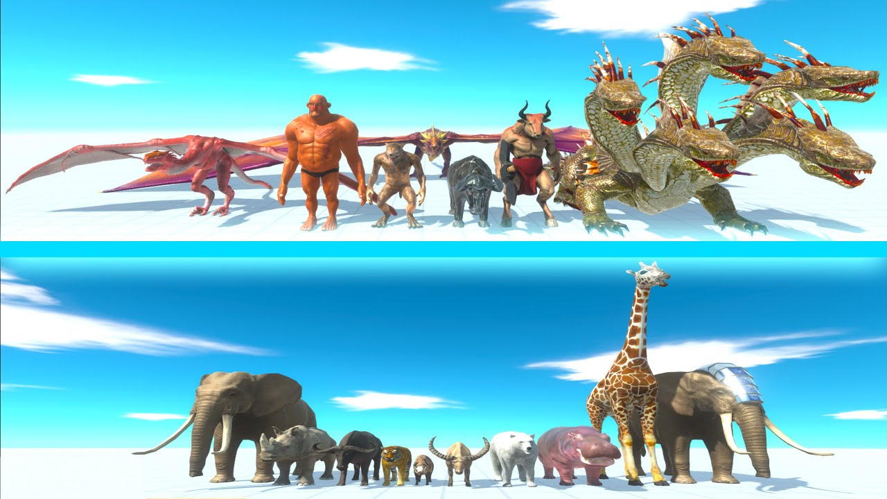 FANTASY Team vs MODERN MAMMALS Team - Animal Revolt Battle Simulator ARBS