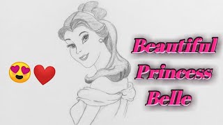 How To Draw A Beautiful Princess Belle Very Easy Step By Step /Pencil Drawing