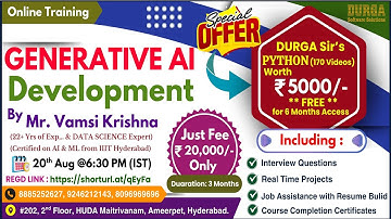 GENERATIVE AI Development Online Training @ DURGASOFT