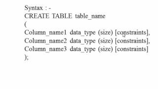 7. Create Table in SQL (Hindi) 7. Create Table in SQL (Hindi)