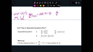 Unit 7 Day 2: Direction/Slope Fields Part 2