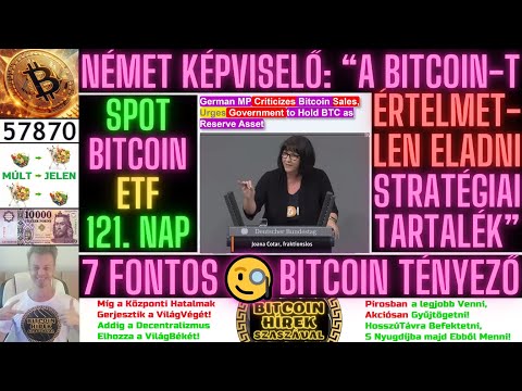 Bitcoin Hírek (2234) - Német Képviselő: "A Bitcoin-t Értelmetlen Eladni, Stratégiai Tartalék"