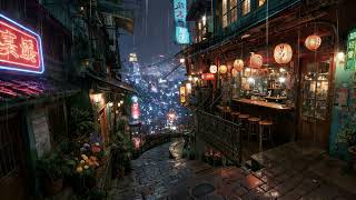 Tokyo Sake Bar Rainy Night Lofi — Deep Sleep and Relaxation in Calming Rain Sounds and Soft Beats.