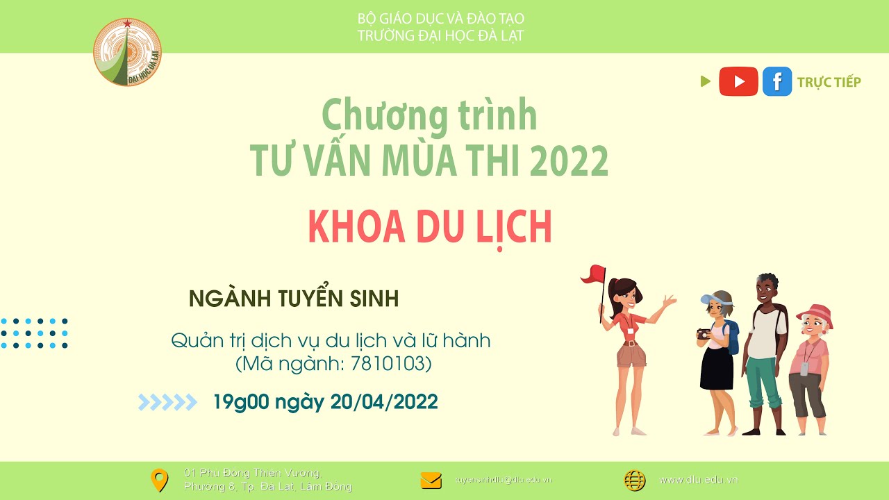 TƯ VẤN MÙA THI 2022 - KHOA DU LỊCH - youtube