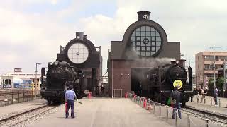 真岡鐵道SLキューロク館　49671 & D51 146 同時発車【空転有】