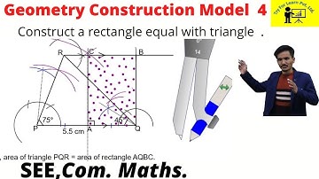 Construct a rectangle equal to a triangle|| Geometry Construction for SEE|| #Try_For_Learn