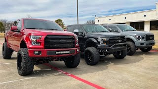 Three 6in Lifted F150s. 24x14, 24x12, and 20x12 Comparison.