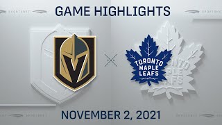 NHL Highlights | Golden Knights vs. Maple Leafs - Nov. 2, 2021 NHL Highlights | Golden Knights vs. Maple Leafs - Nov. 2, 2021