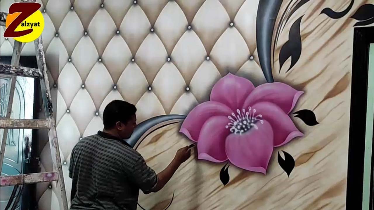 طريقة رسم ورده مع تنجيد مع ترخيم جديد