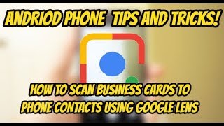 Android Phone | How to business card to mobile contacts YouTube