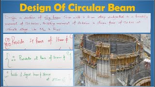Design Of Ring Beam | Hindi | Circular Beam |  IS 456:2000 | Limit State Method |