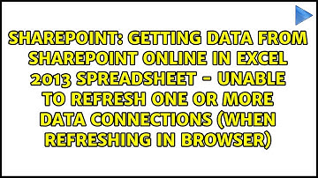 Getting data from SharePoint Online in Excel 2013 spreadsheet - unable to refresh one