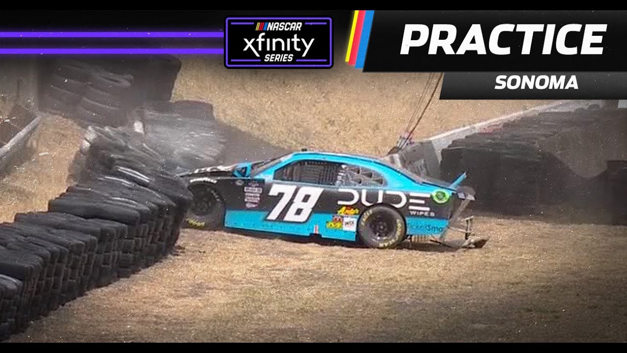 Anthony Alfredo headfirst into tire barrier during Sonoma practice