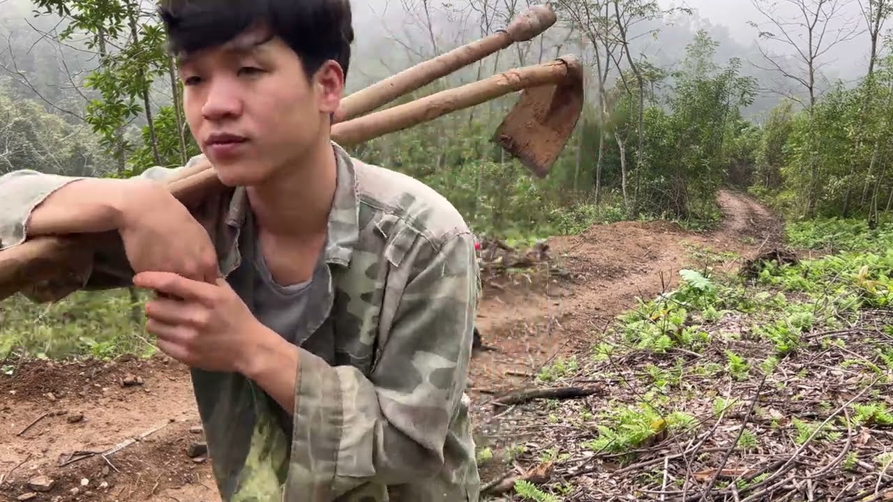 Daily life of Ún and Thang - Go dig wild potatoes goes to market sell, Cooking - Off Grid Living