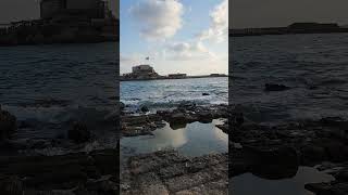 A soft breeze, salt in the air, sunlight dancing on the water. Just enjoying the view.. #israel #sea