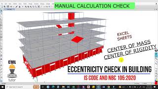 Eccentricity Calculation (Accidental Torsion) | Center of mass &amp; rigidity | ETABS Floor Diaphragm