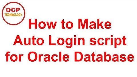Oracle Tutorial - How to make a Login script for Oracle Database