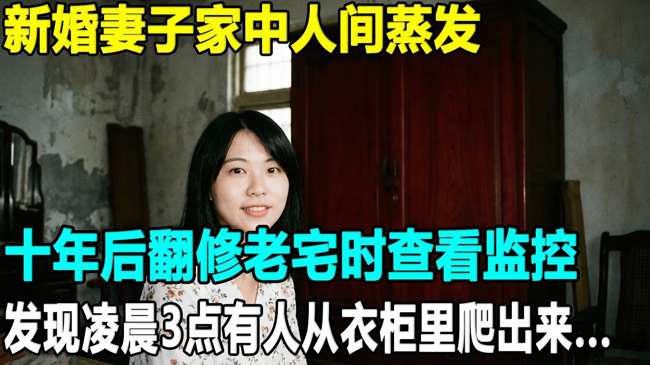 新婚妻子家中人间蒸发，丈夫苦寻十年未果，直到翻修老宅时查看隐藏监控，发现每晚凌晨3点都有人从衣柜里爬出来！