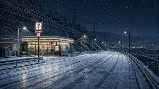 Snowy Night at 7-Eleven ❄️ Winter Blizzard Sounds for Sleep, Study &amp; Relaxation