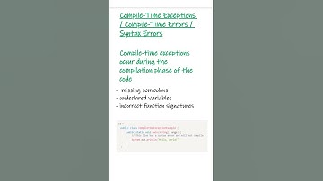 Compile-Time Exceptions VS Runtime Exceptions | part-1 | Learn in Tamil #LiT #shots