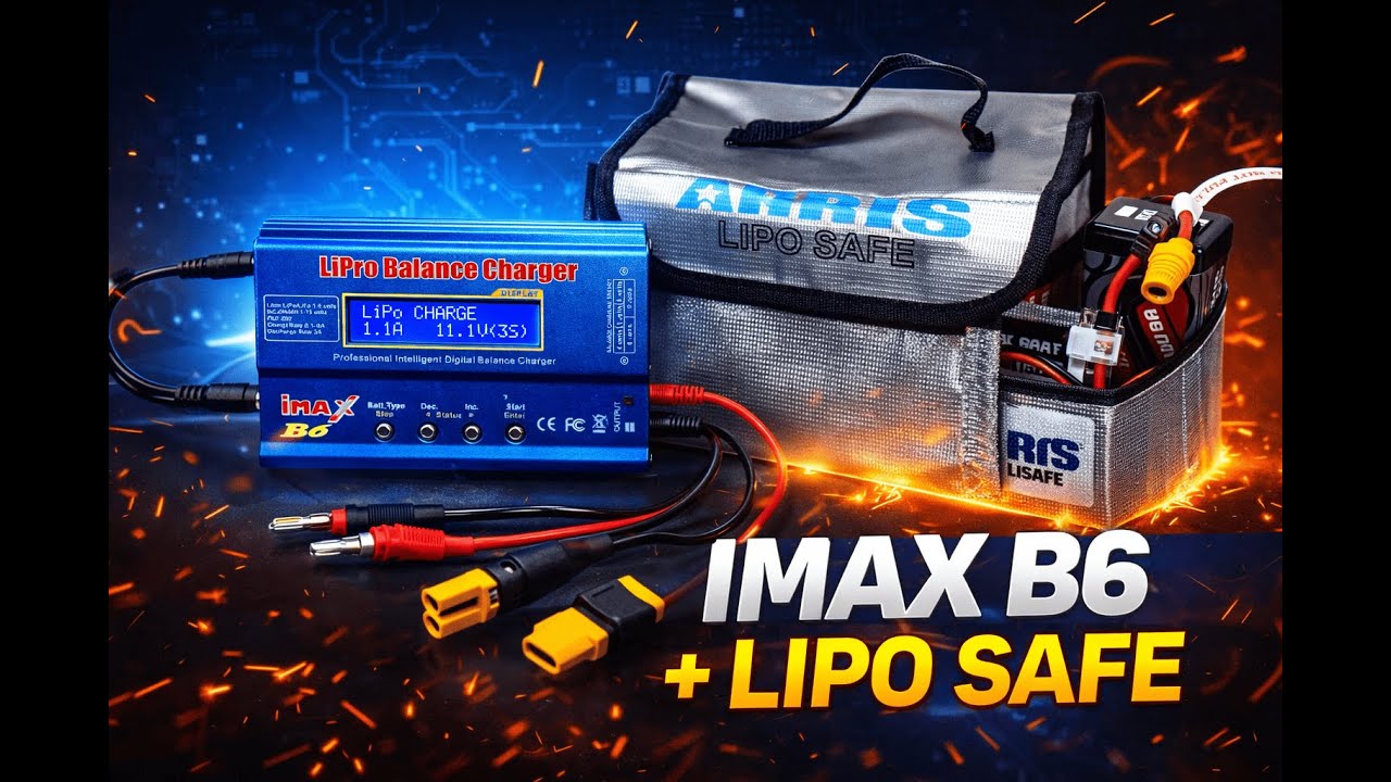 IMAX B6 NA PRÁTICA  COMO CARREGAR, GUARDAR E TRANSPORTAR BATERIAS LiPo COM SEGURANÇA