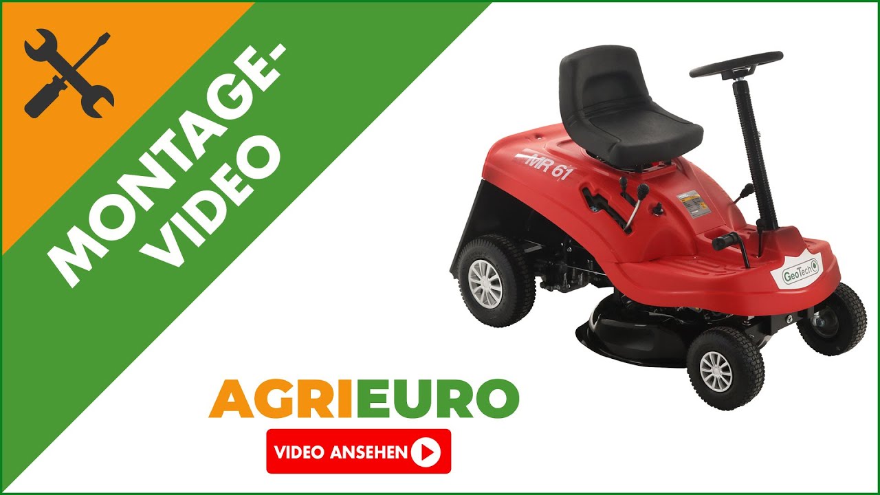 Agrieuro Montagevideo Rider Aufsitzrasenmäher GeoTech MR 61B Mini