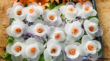 Hướng Dẫn Cách Làm Bông Hồng Củ Cải Trắng Nhị Đỏ Đẹp Đơn Giản