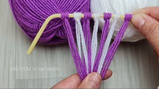 😍👍ATTENTION, THE AMAZING HARMONY OF PURPLE AND WHITE THREAD, LOOK WHAT I DID WITH THE STRAW AND THRE by MERYEM'le Her telden 5,021 views 6 days ago 7 minutes, 19 seconds