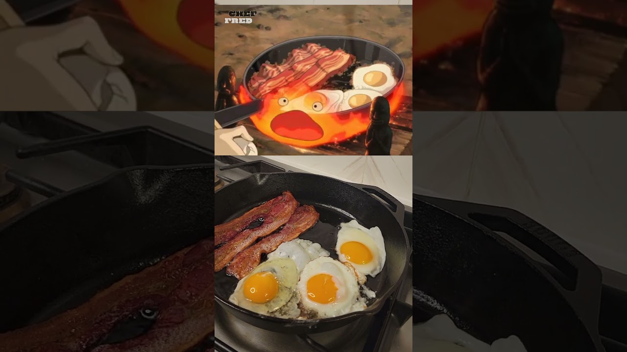 ⁣Whisked Away By Breakfast In A Moving Castle!🤤 #shorts #howlsmovingcastle #bacon #eggs #breakfast