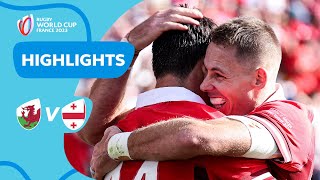 Rees-Zammit hat-trick ensures Wales top spot! | Wales v Georgia | Rugby World Cup 2023 Highlights