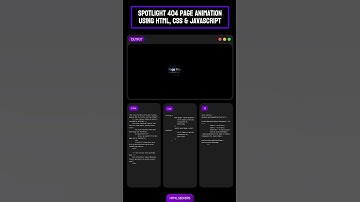 Spotlight 404 Page Animation using HTML, CSS & JavaScript 💡