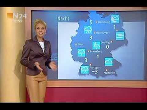 Weather host in leather pants - YouTube