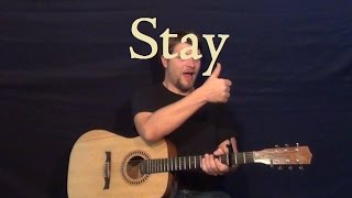 stay (rihanna) easy guitar lesson strum chords how to play tutorial c dm am f g