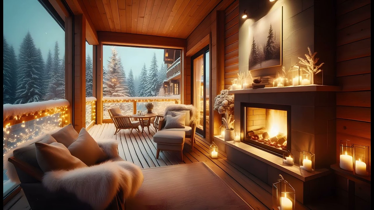 Wind and Fireplace 🔥 Pozitive Jazz for a Moment Alone with Myself 🔥