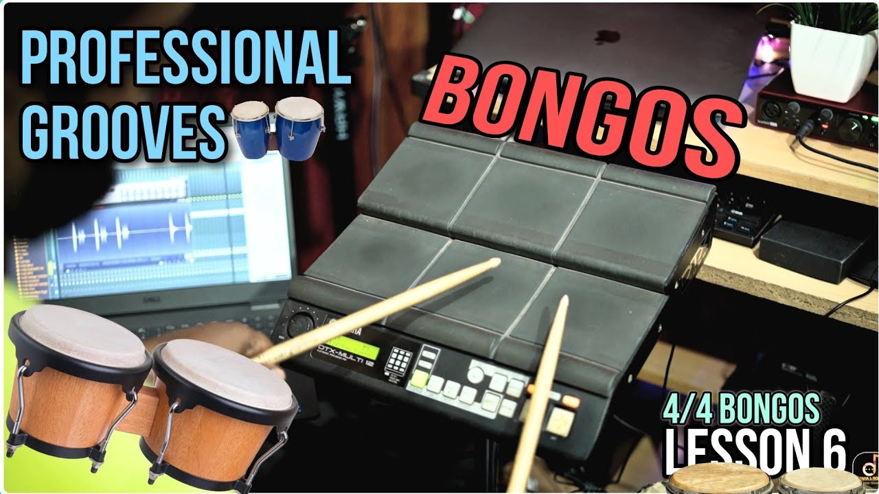 Pro Grooves 2023 BONGOS 4/4 lesson 6 l Yamaha dtx multi 12 Roland