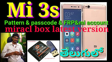 Mi 3s 3sprime unlock password code with miracle box new version