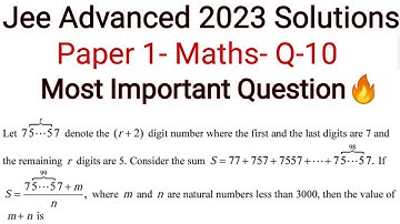 Jee Advanced 2023 Toughest Questions Maths Paper 1🎯| Jee Advanced 2023 Paper 1 Maths Question 10.