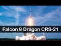 Запуск ракеты Falcon 9 с кораблем Cargo Dragon от SpaceX к МКС. Миссия CRS-21