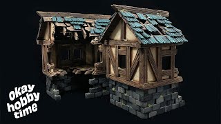 Crafting MINIATURE ruined medieval buildings | Tabletop Terrain for D&D and more