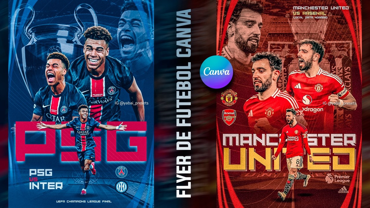 Como Fazer Flyer de Futebol no CANVA gratuito - Football Soccer Poster Edit Design Mobile Tutorial