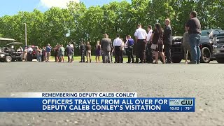 WATCH | Officers travel from all over for Deputy Caleb Conley's visitation