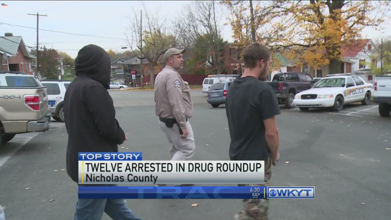 12 arrested in drug roundup - YouTube