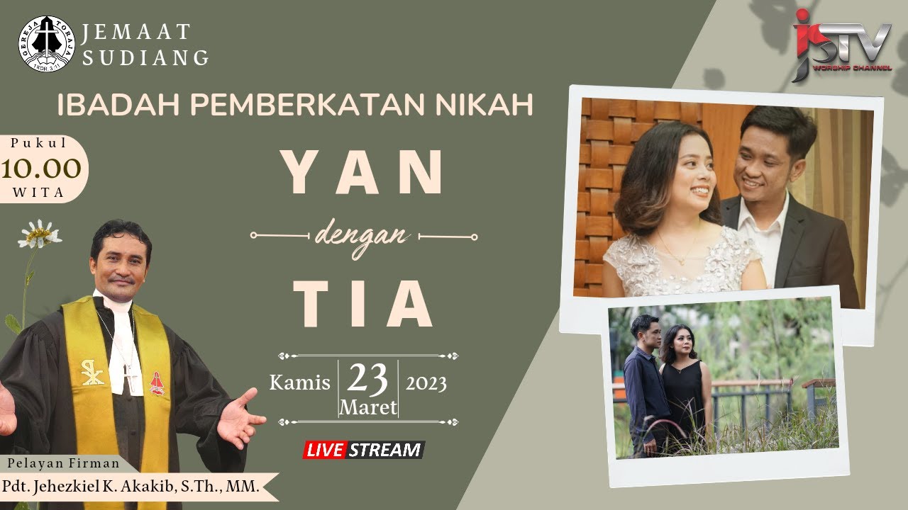 🔴[LIVE] IBADAH PEMBERKATAN NIKAH Sdr. Pryanza Putra Sampeurang dengan sdri. Mutiara Pascani