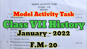 Class vii history Model activity task in January - 2022 part-1 @A2RClasses by Wbbse