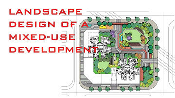 LANDSCAPE DESIGN OF MIXED-USE DEVELOPMENT on iPad Pro using Concepts App and Procreate.