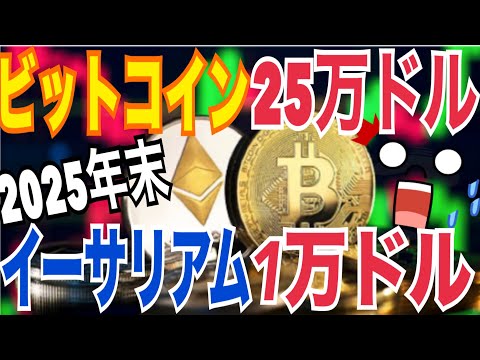 【2025年末】ビットコイン25万ドル！？イーサリアム1万ドルまで到達可能性！？